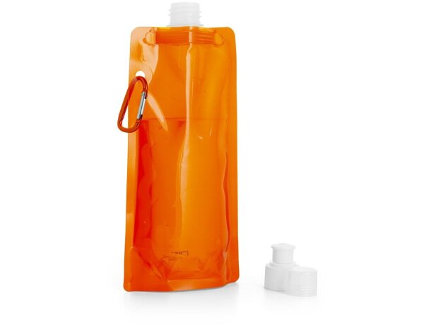 Botella Kwill plegable 460 mL para deportistas personalizada naranja