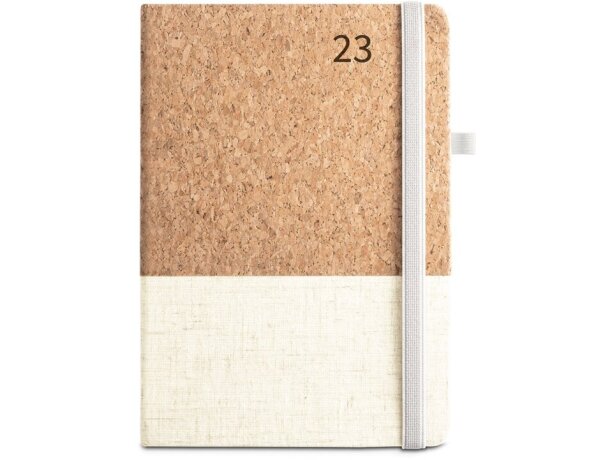 Agenda Quental A5 de corcho y lino natural claro