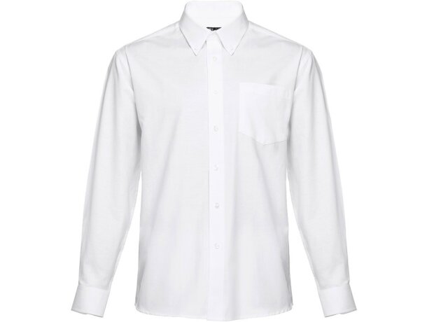 Camisas oxford para hombre THC Tokyo WH algodón 130 g/m2 manga larga Blanco detalle 3