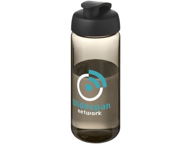 Bidón deportivo con tapa Flip de 600 ml personalizado carbón/negro intenso