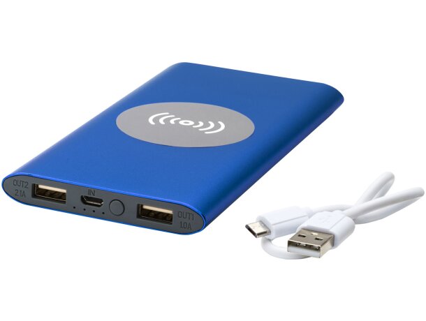 Powerbank de 8000 mAh Juice con carga inalámbrica y carcasa de aluminio Azul real detalle 13