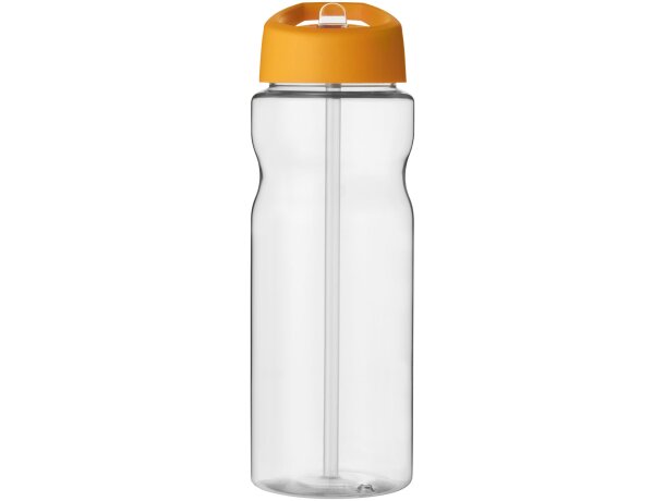 Bidón deportivo &quot;H2O Active® Base Tritan™&quot; de 650 ml personalizado transparente claro/naranja