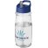 H2O Active® Pulse Bidón deportivo con tapa con boquilla de 600 ml personalizado transparente/azul