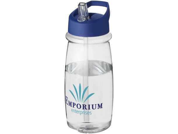 H2O Active® Pulse Bidón deportivo con tapa con boquilla de 600 ml personalizado transparente/azul