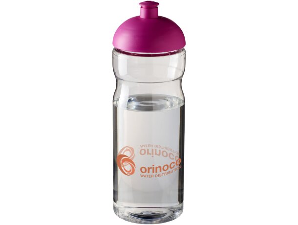 H2O Active® Base Bidón deportivo con Tapa Dome de 650 ml personalizado transparente/rosa