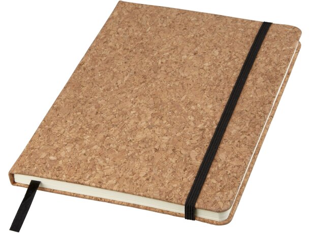 Libretas con banda elastica tapa de corcho Napa tamaño A5 80 hojas rayadas Natural detalle 5