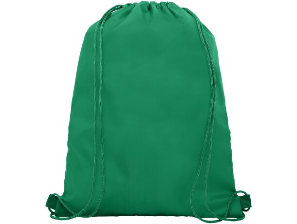 Mochila de cuerdas con logotipo para empresa original Oriole con malla y puerto auriculares Verde detalle 38