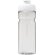 Bidón deportivo de 650 ml con tapa Flip personalizado transparente claro/blanco