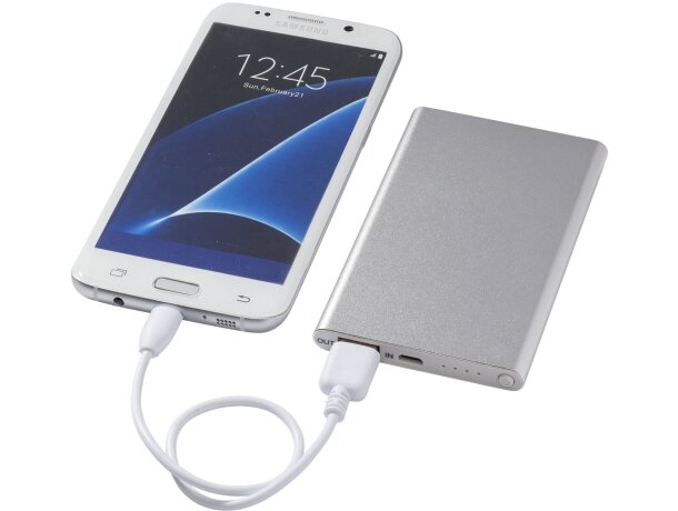 Powerbank delgada y ligera PEP con indicadores LED y 4000 mAh Plateado detalle 15