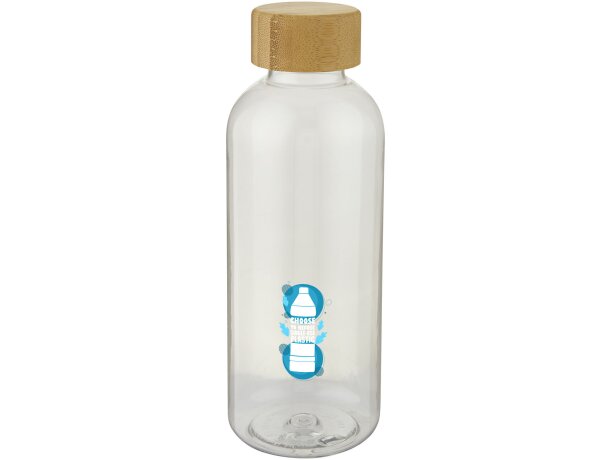 Botellas reutilizables con tapa de bambú Ziggs 650ml plástico reciclado Transparente detalle 1