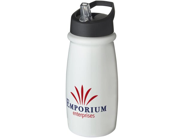 H2O Active® Pulse Bidón deportivo con tapa con boquilla de 600 ml personalizado blanco/negro intenso