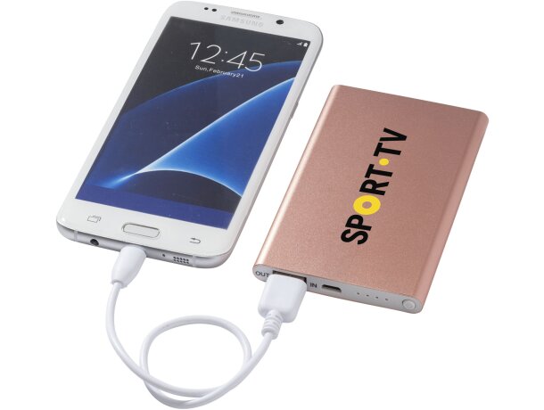 Powerbank delgada y ligera PEP con indicadores LED y 4000 mAh Rosa dorado detalle 26