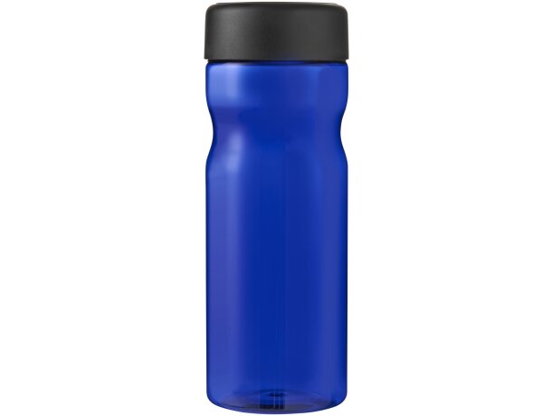 Bidón deportivo de 650 ml con tapa de rosca personalizado azul/negro intenso