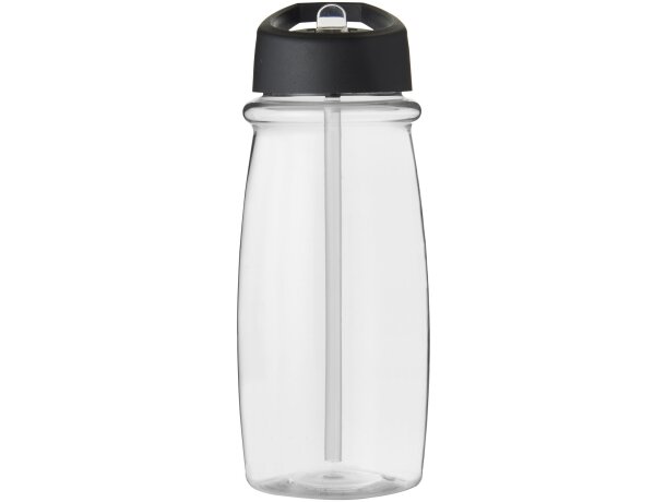 H2O Active® Pulse Bidón deportivo con tapa con boquilla de 600 ml personalizado transparente/negro intenso