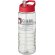 H2O Active® Treble Bidón deportivo con tapa con boquilla de 750 ml personalizado transparente/rojo