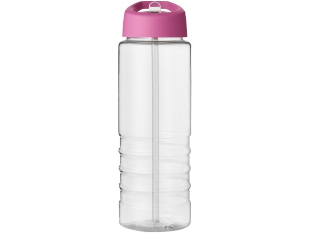 H2O Active® Treble Bidón deportivo con tapa con boquilla de 750 ml personalizado transparente/rosa