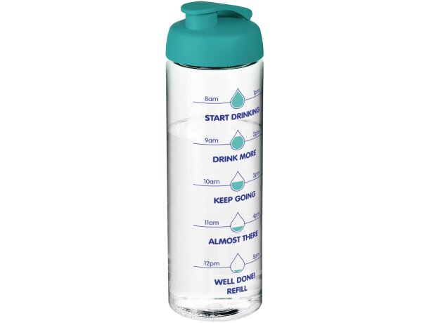 H2O Active® Vibe Bidón deportivo con tapa Flip de 850 ml personalizado transparente/azul aqua