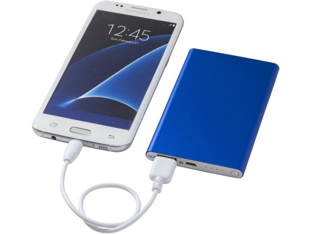 Powerbank delgada y ligera PEP con indicadores LED y 4000 mAh Azul real detalle 24