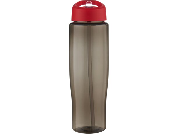 Bidón para deporte de 700 ml con tapa con boquilla  personalizado rojo/carbón