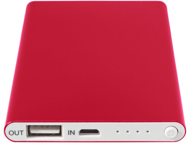 Powerbank delgada y ligera PEP con indicadores LED y 4000 mAh Rojo detalle 38