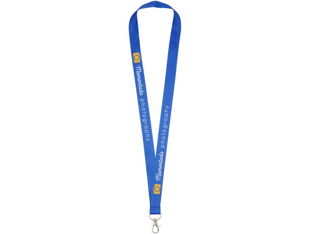 Lanyard coloridos con mosquetón práctico Impey y gran calidad Azul real detalle 15