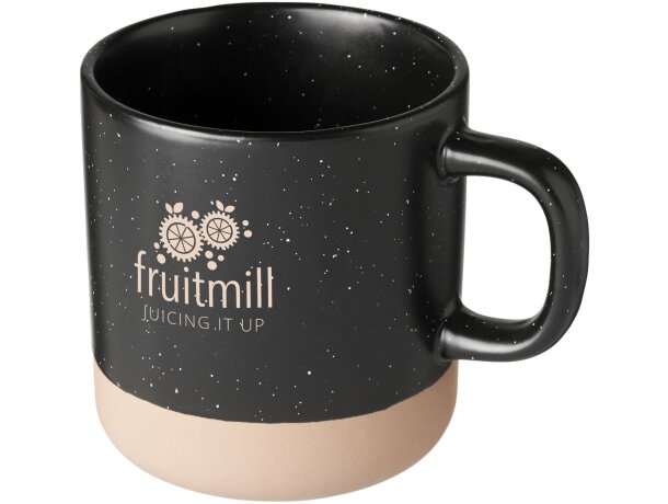 Taza con logo Pascal de cerámica 360ml apta para lavavajillas Negro intenso detalle 1