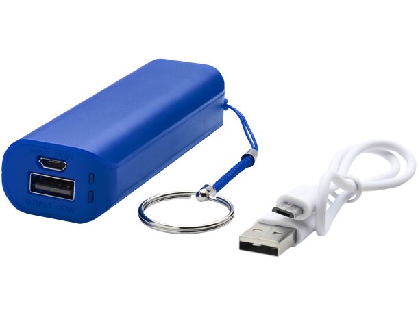 Powerbank de 1200 mAh Span con llavero y cable USB a micro USB Azul real detalle 17