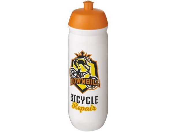 Bidón deportivo de 750 ml &quot;HydroFlex&quot; personalizado naranja/blanco