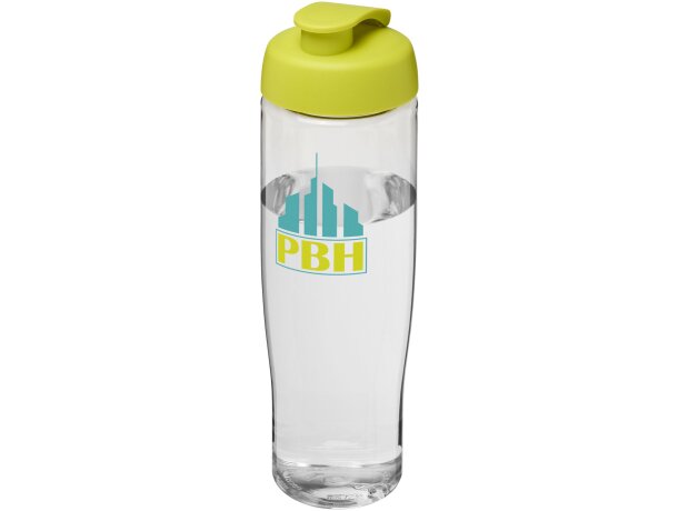 H2O Active® Tempo Bidón deportivo con Tapa Flip de 700 ml personalizado transparente/lima