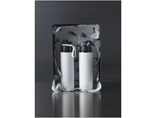 Bidón para merchandising Fitz aluminio tapa Flip 800ml sin BPA Negro intenso detalle 4