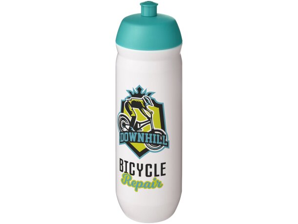 Bidón deportivo de 750 ml &quot;HydroFlex&quot; personalizado azul aqua/blanco