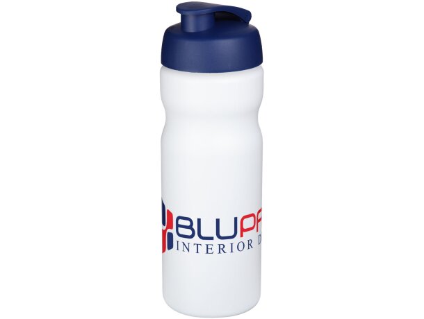 Baseline® Plus Bidón deportivo con tapa Flip de 650 ml personalizado blanco/azul