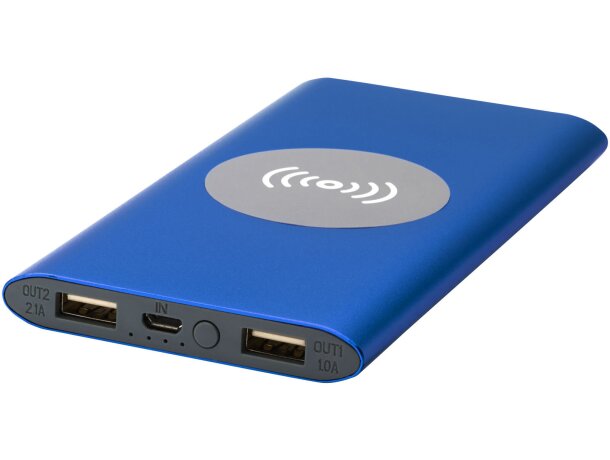 Powerbank de 8000 mAh Juice con carga inalámbrica y carcasa de aluminio Azul real detalle 12