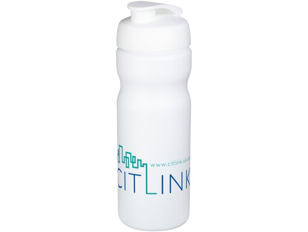 Baseline® Plus Bidón deportivo con tapa Flip de 650 ml personalizado blanco