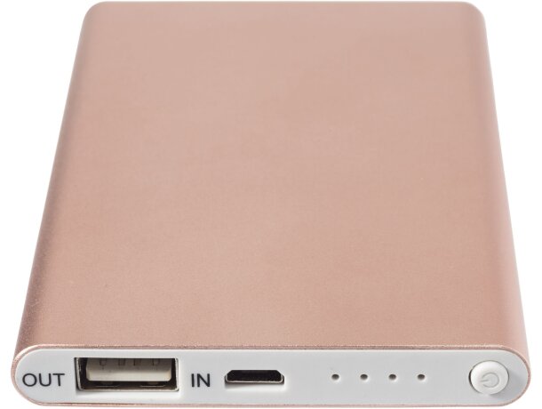 Powerbank delgada y ligera PEP con indicadores LED y 4000 mAh Rosa dorado detalle 33