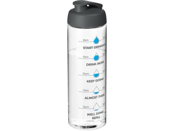 H2O Active® Vibe Bidón deportivo con tapa Flip de 850 ml personalizado transparente/gris