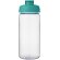 Bidón deportivo con tapa Flip de 600 ml personalizado transparente claro/azul aqua