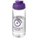 Bidón deportivo con tapa Flip de 600 ml personalizado transparente claro/morado