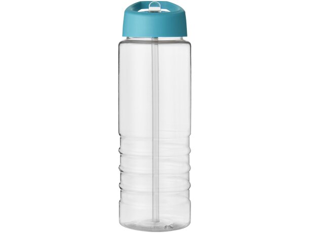 H2O Active® Treble Bidón deportivo con tapa con boquilla de 750 ml personalizado transparente/azul aqua