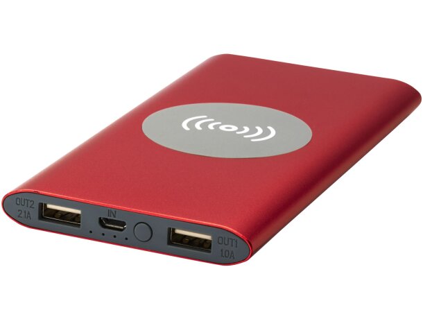 Powerbank de 8000 mAh Juice con carga inalámbrica y carcasa de aluminio Rojo detalle 5