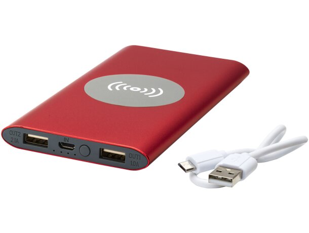 Powerbank de 8000 mAh Juice con carga inalámbrica y carcasa de aluminio Rojo detalle 6