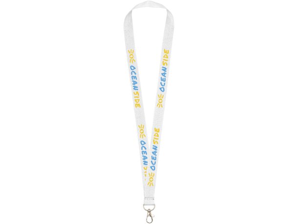 Lanyard coloridos con mosquetón práctico Impey y gran calidad Blanco detalle 5