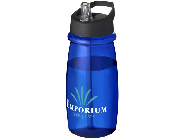 H2O Active® Pulse Bidón deportivo con tapa con boquilla de 600 ml personalizado azul/negro intenso