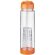 Botella deportiva y ligera con infusor de rosca para fruta 740 ml personalizada original transparente/naranja
