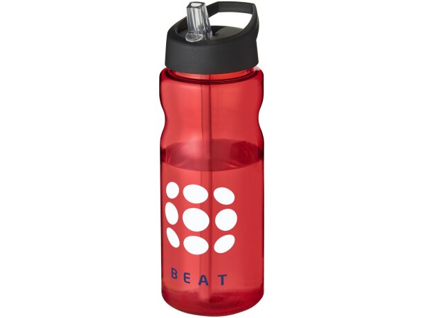 Bidón deportivo &quot;H2O Active® Base Tritan™&quot; de 650 ml personalizado rojo/negro intenso