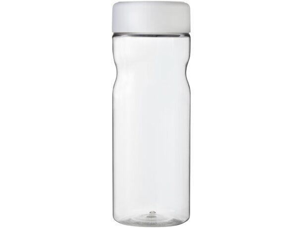 Bidón deportivo de 650 ml con tapa de rosca personalizado transparente claro/blanco