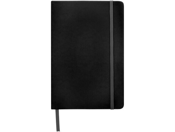 Libreta con banda elastica personalizadas con hojas punteadas poliuretano Negro intenso detalle 2