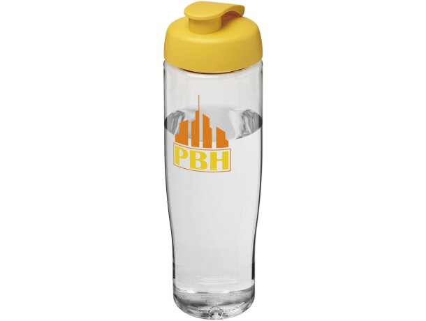 H2O Active® Tempo Bidón deportivo con Tapa Flip de 700 ml personalizado transparente/amarillo