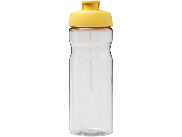 Bidón deportivo de 650 ml con tapa Flip personalizado transparente claro/amarillo