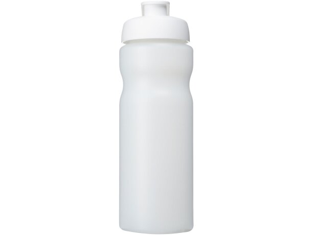 Baseline® Plus Bidón deportivo con tapa Flip de 650 ml personalizado transparente/blanco